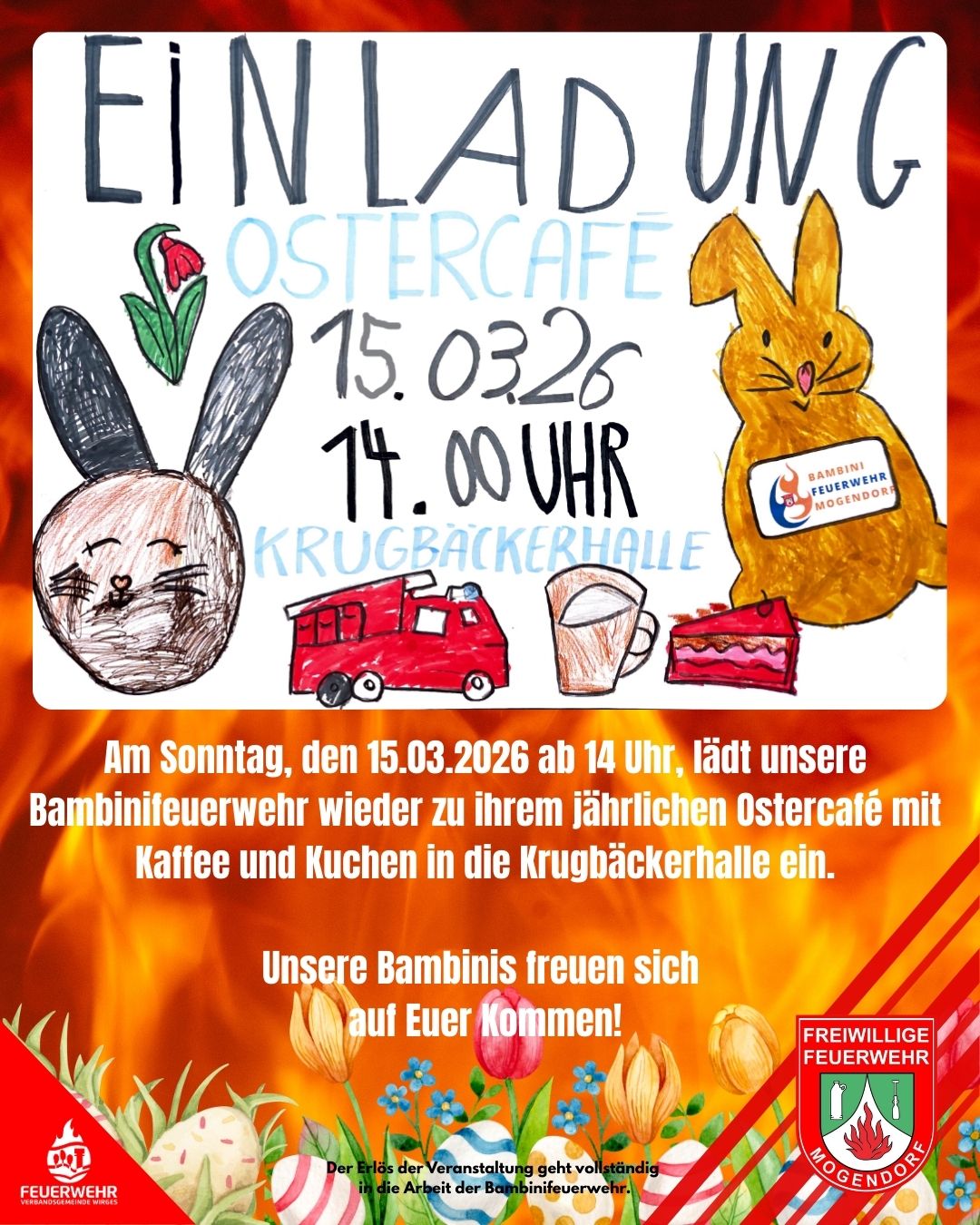 Einladung zum Ostercafé der Bambinifeuerwehr