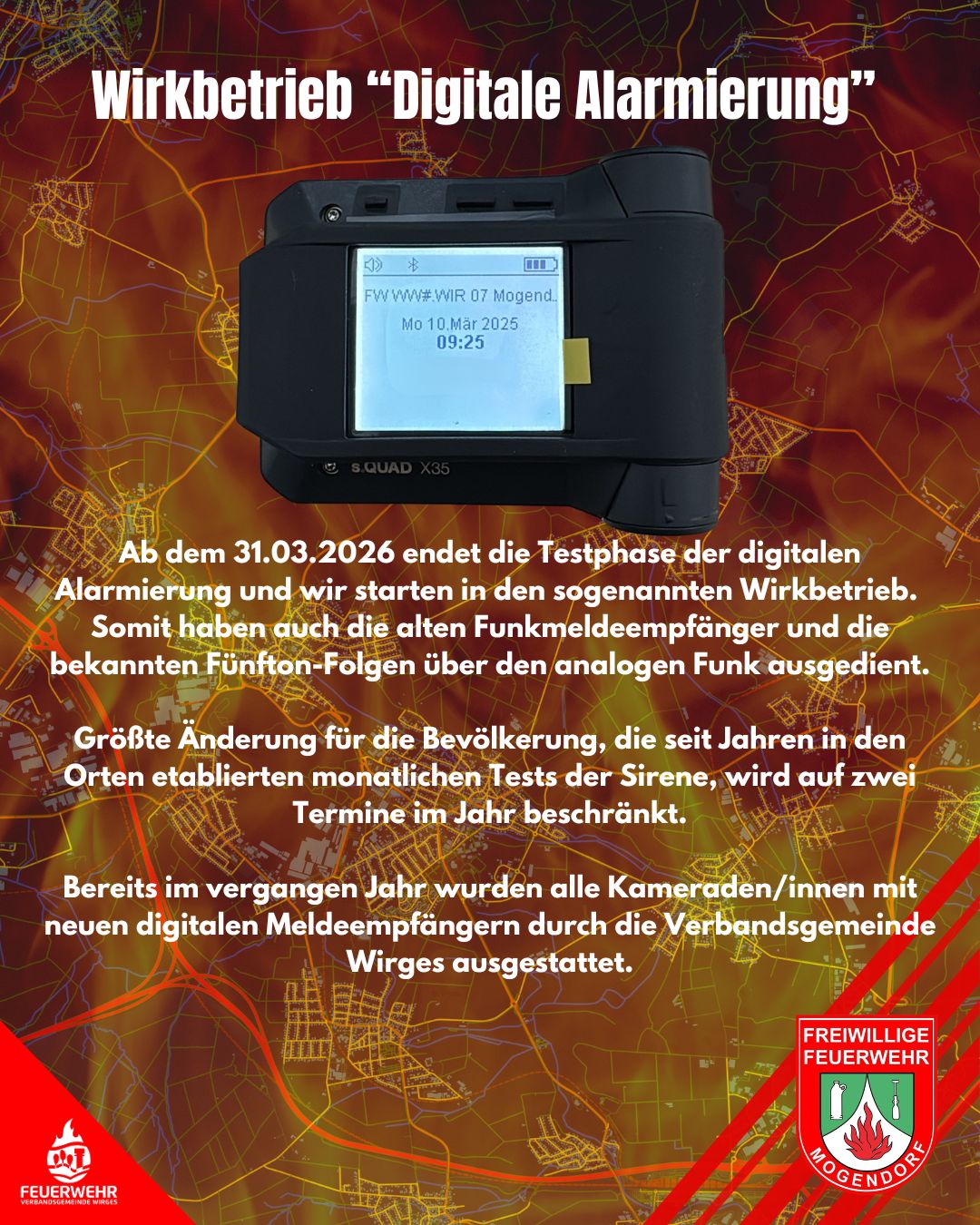 Digitale Alarmierung Wirkbetrieb