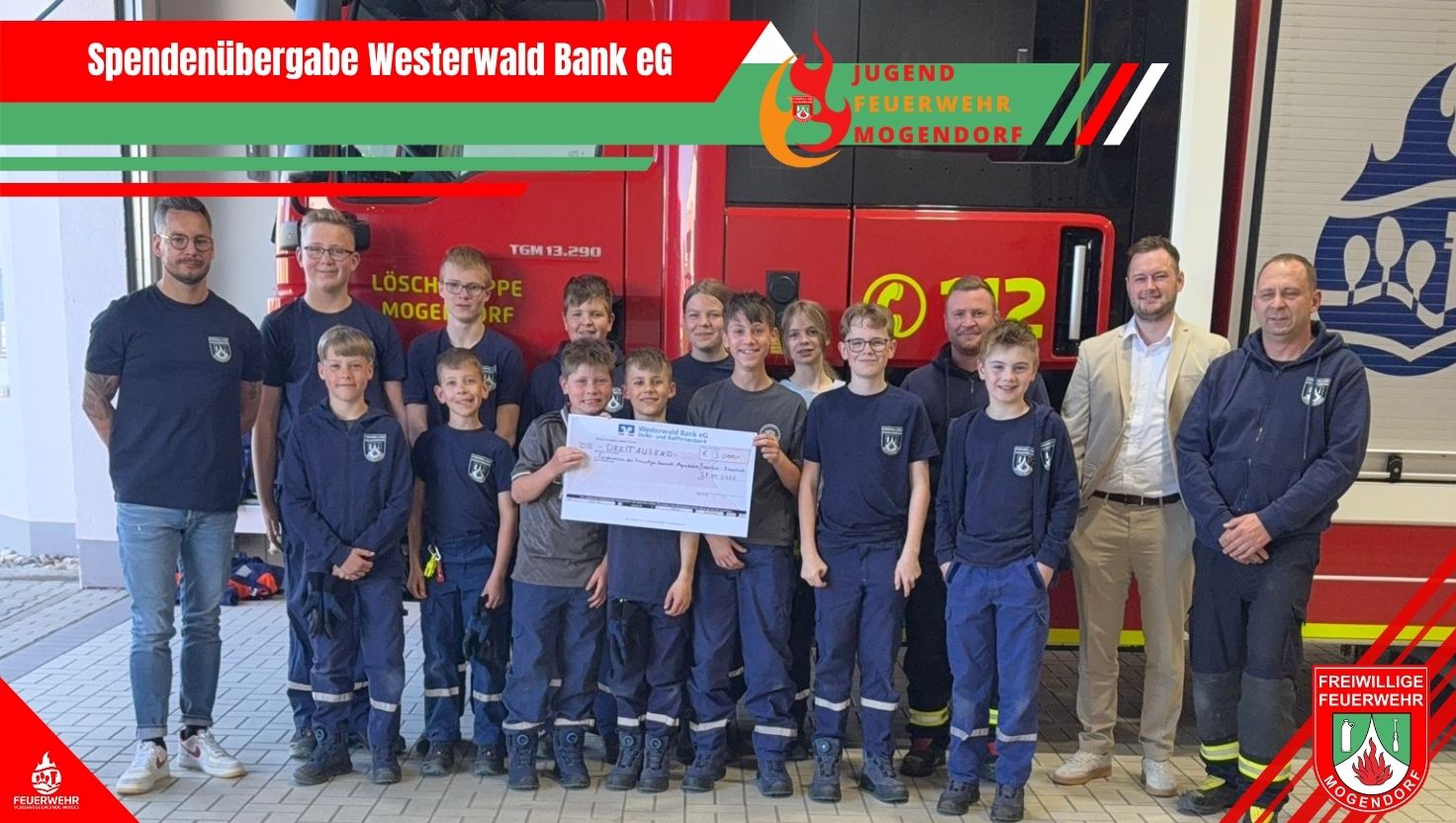 Fördererverein erhält großzügige Spende zugunsten der Jugendarbeit in der Jugendfeuerwehr 