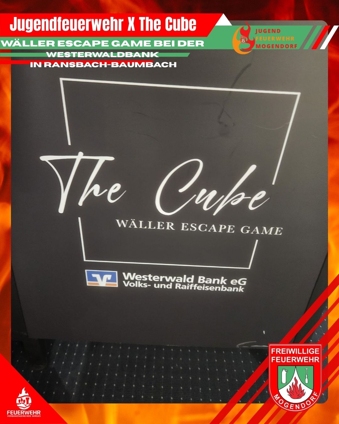 Jugendfeuerwehr x The Cube - Das Wäller Escape Game bei der Westerwald Bank eG
