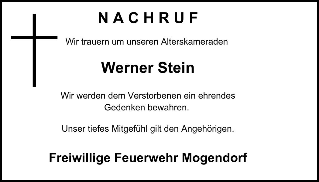Nachruf Werner Stein