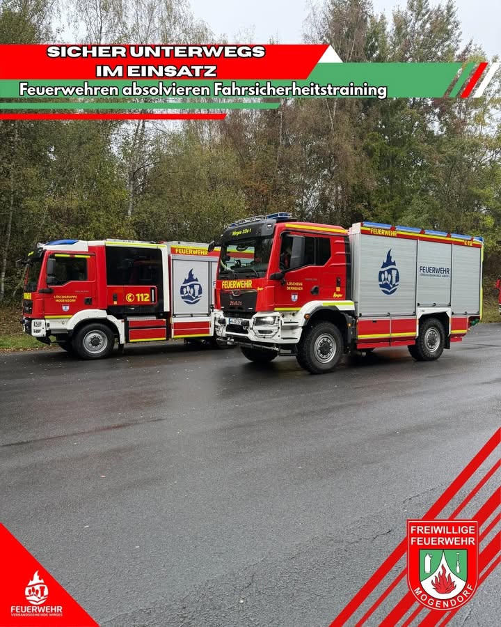 Sicher unterwegs im Einsatz: Feuerwehren absolvieren Fahrsicherheitstraining 🚒💨 Teilnehmer aus Dernbach und Mogendorf trainieren den…
